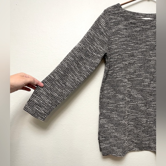 LOFT Woven Texture Tunic, Heathered Black Sz SP - Picture 2 of 6